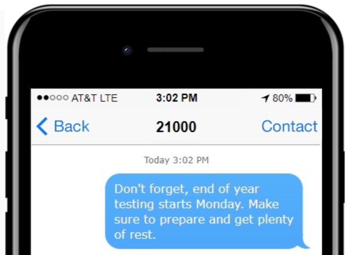 Text message example for schools