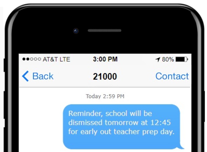 School text message example